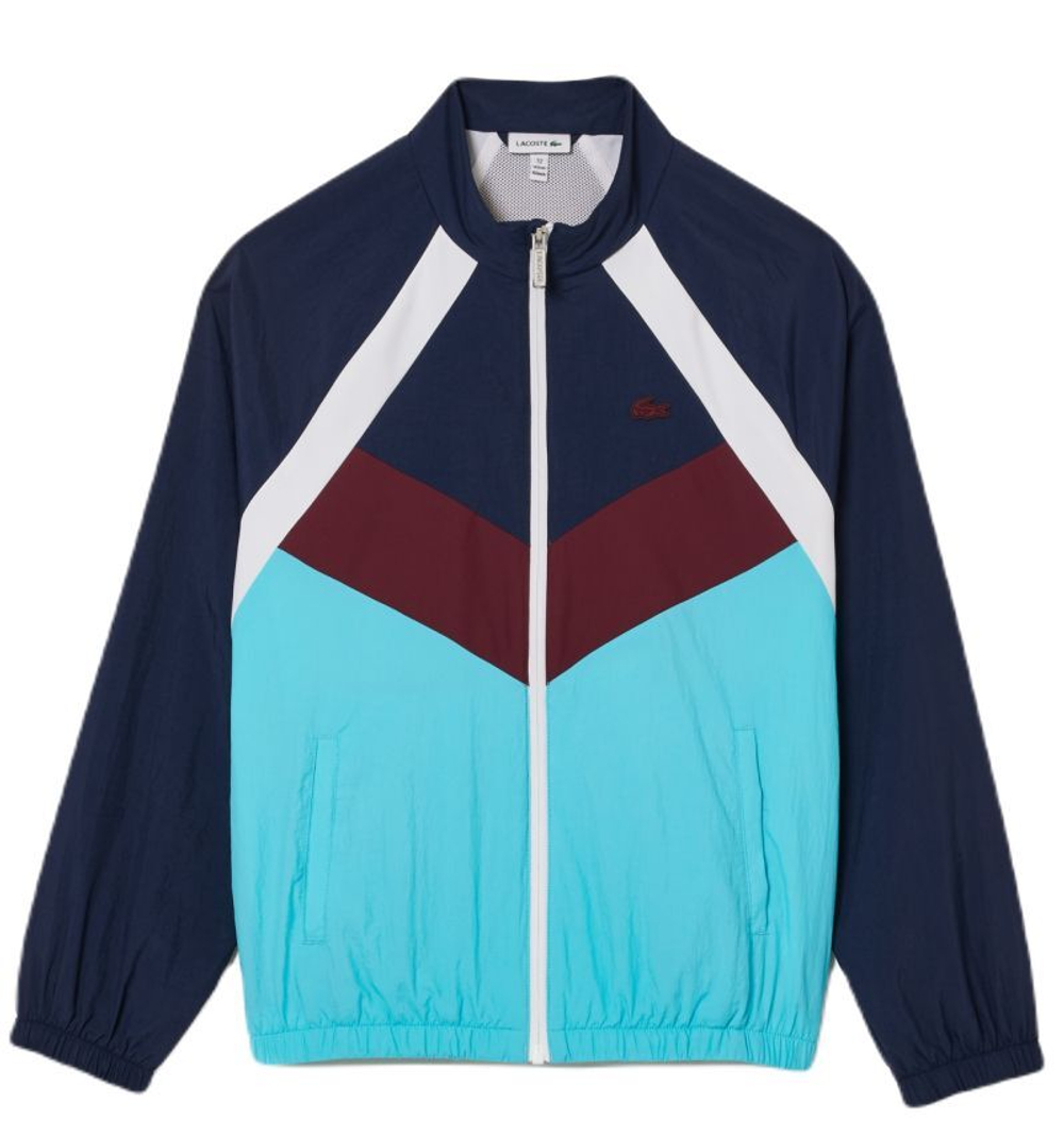 Кофта для мальчика теннисная Lacoste Recycled Fiber Colourblock Zipped Jacket - navy blue/white/bordeuax/blue