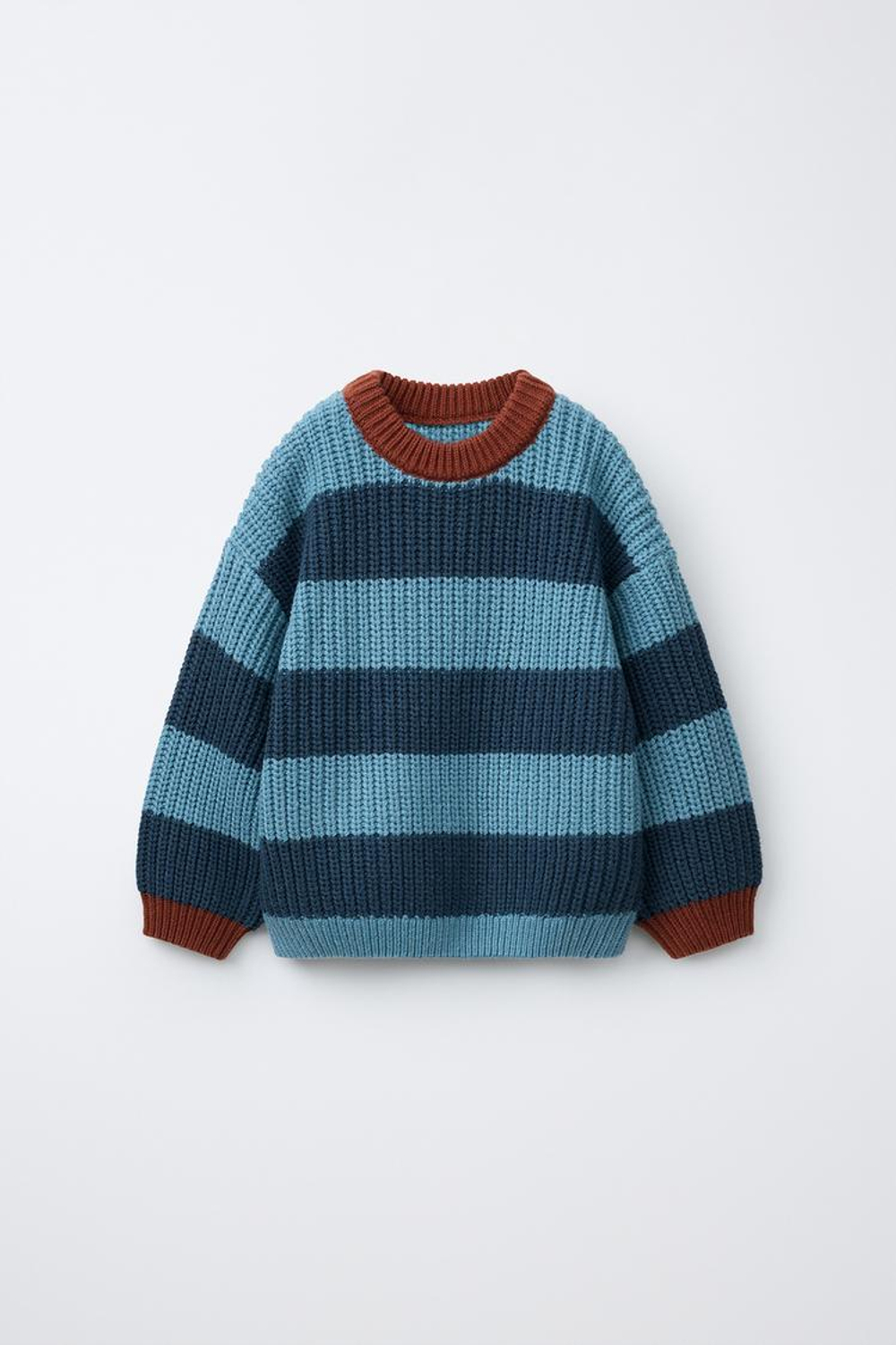 ZARA СВИТЕР В ПОЛОСКУ, СИНИЙ