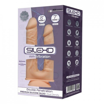 Фаллоимитатор двойной SilexD Model 1 (19,5 *4,5 см; 17,5 * 3,7 см) с вибрацией
