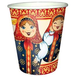 Стаканы бумажные "Матрешки" 200мл., 6шт./уп.