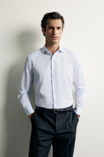 Рубашка Slim Fit в полоску — ZARA