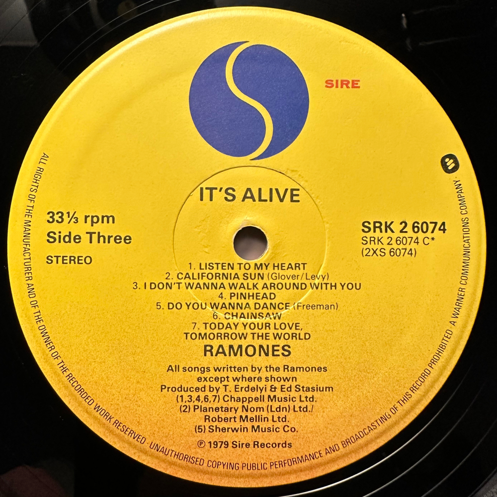 Ramones - It's Alive 2LP (Англия 1979г.)