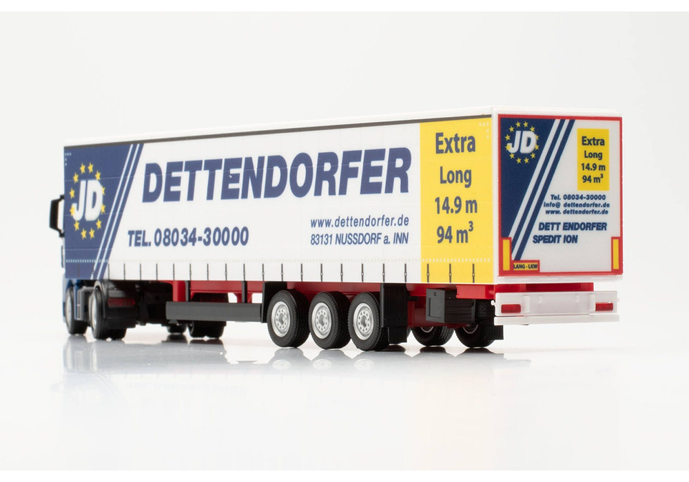 Грузовик MAN TGX GX тентовый пп 15 м «Dettendorfer» (Бавария/Нюсдорф-ам-Инн)