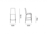 Стул пластиковый барный Papatya Icon-B, хромированный, красный