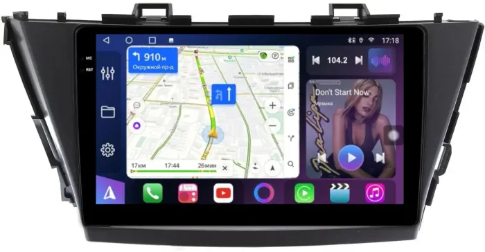 Магнитола для Toyota Prius Alpha 40 2011-2014 (правый руль) - FarCar S500-TS10 монитор 9.5" QLED на Android 14, Быстрая, CarPlay, 4G SIM-слот