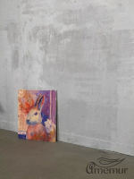 Авторский постер для интерьера 50x70 с кроликом "Настроение весна"
