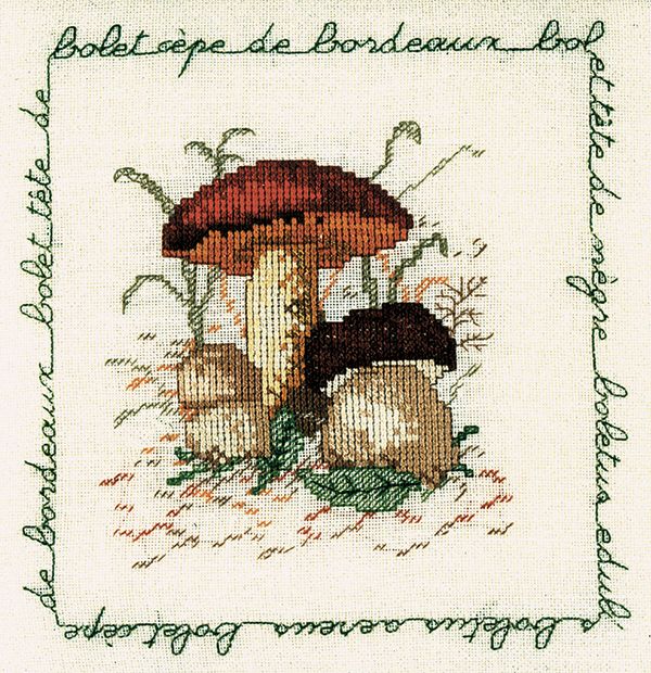 Набор для вышивания нитками Le Bonheur des Dames, Bolet Cepe De Bordeaux (Белый гриб), 16х17 см