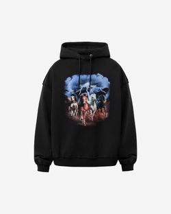 Худи Horses Heavy Cotton черный