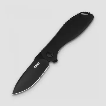Нож"Prowess Black"скл.,ст.AUS 8,кл.черн.,1/2серрейт.,рук.черн.пласт.,клипса