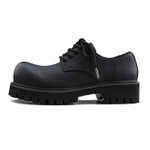 HANQIAORIJI Abyss Collection Cow Split Leather Casual Shoes Men"s Black