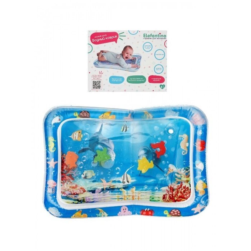 107240/Развивающий игровой центр "Надувной коврик с водой" Elefantino, 50*60 см/12
