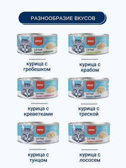 Wanpy Cat Консервы для кошек "Курица с треской" 95 г