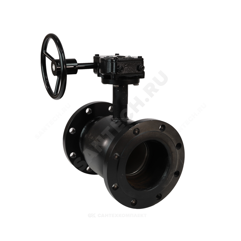 Кран шаровой сталь 09Г2С Ballomax КШТ 61.103 Ду 125 Ру16 фл L=325мм с редуктором BROEN КШТ 61.103.125.Р.16