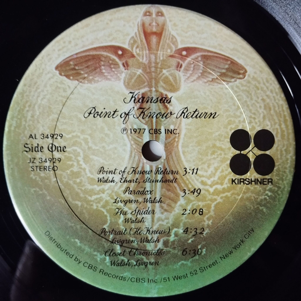 Винтажная виниловая пластинка LP Kansas Point Of Know Return (USA 1977) Sparks Of The Tempest
