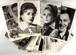 №12 Открытки Артисты и актёры СССР 1960–1970-е г. 25 штук. Чёрно-белые, чистые, без повторов