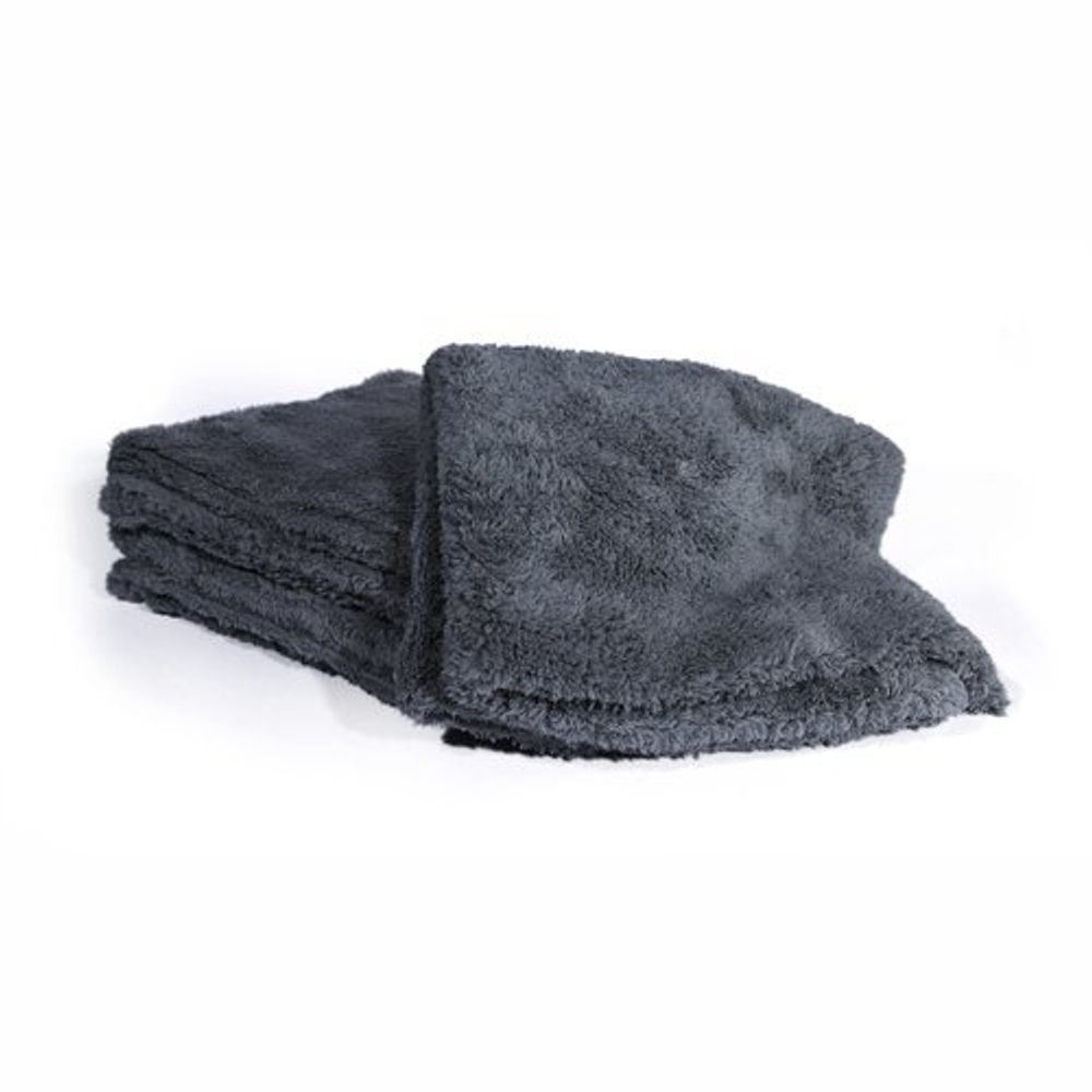 Полотенце из микрофибры для располировки MaxShine, набор 3 шт, 40*40 см, плюшевое, без оверлока, 600 г/м, серое, 10104040G