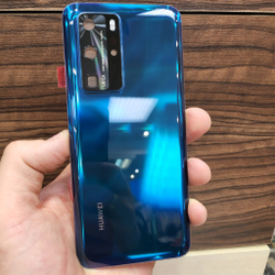 Крышка для Huawei P40 Pro - задняя стеклянная панель "Хорошее качество" (синего цвета)