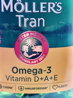 Moller Tran Omega-3 DHA и EPA, витамины D +A+E. 160 капсул (Норвегия)