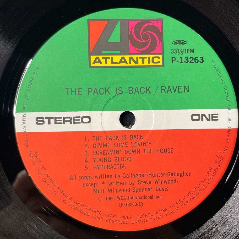 Винтажная виниловая пластинка LP Raven The Pack Is Back (Japan 1986) (No Obi)