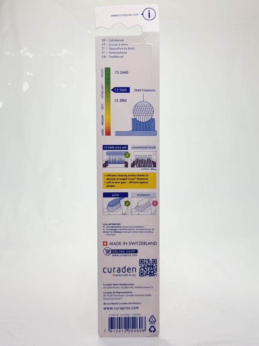Зубная щетка Curaprox CS 5460 Ultrasoft, d 0,10 мм, цвет: зеленый
