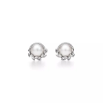 Серьги из серебра 925 с жемчугом 💠 Tiffany - Olive Leaf Pearl - В наличии