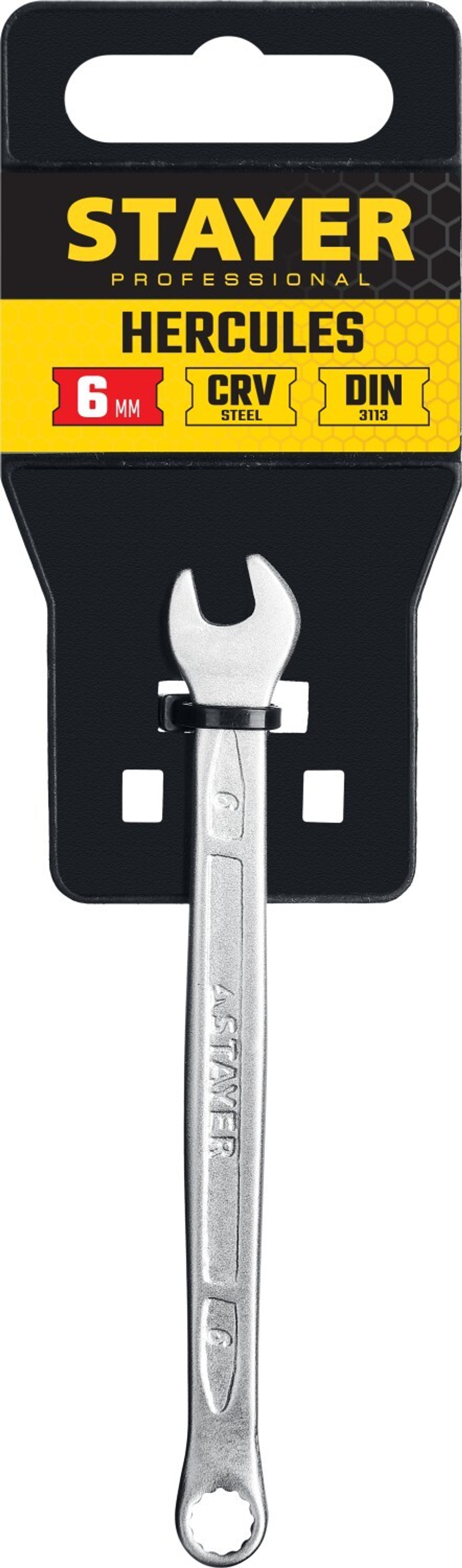 STAYER HERCULES, 6 мм, комбинированный гаечный ключ, Professional (27081-06)
