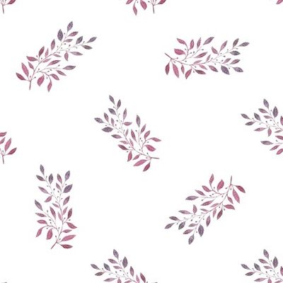 Pattern with branches of pink flowers