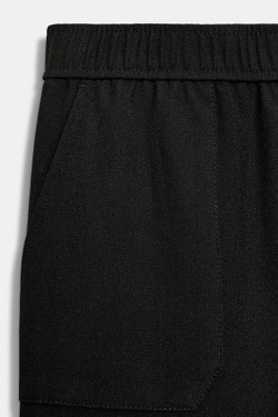 ZARA БРЮКИ С ЭЛАСТИЧНЫМ ПОЯСОМ, ЧЕРНЫЙ