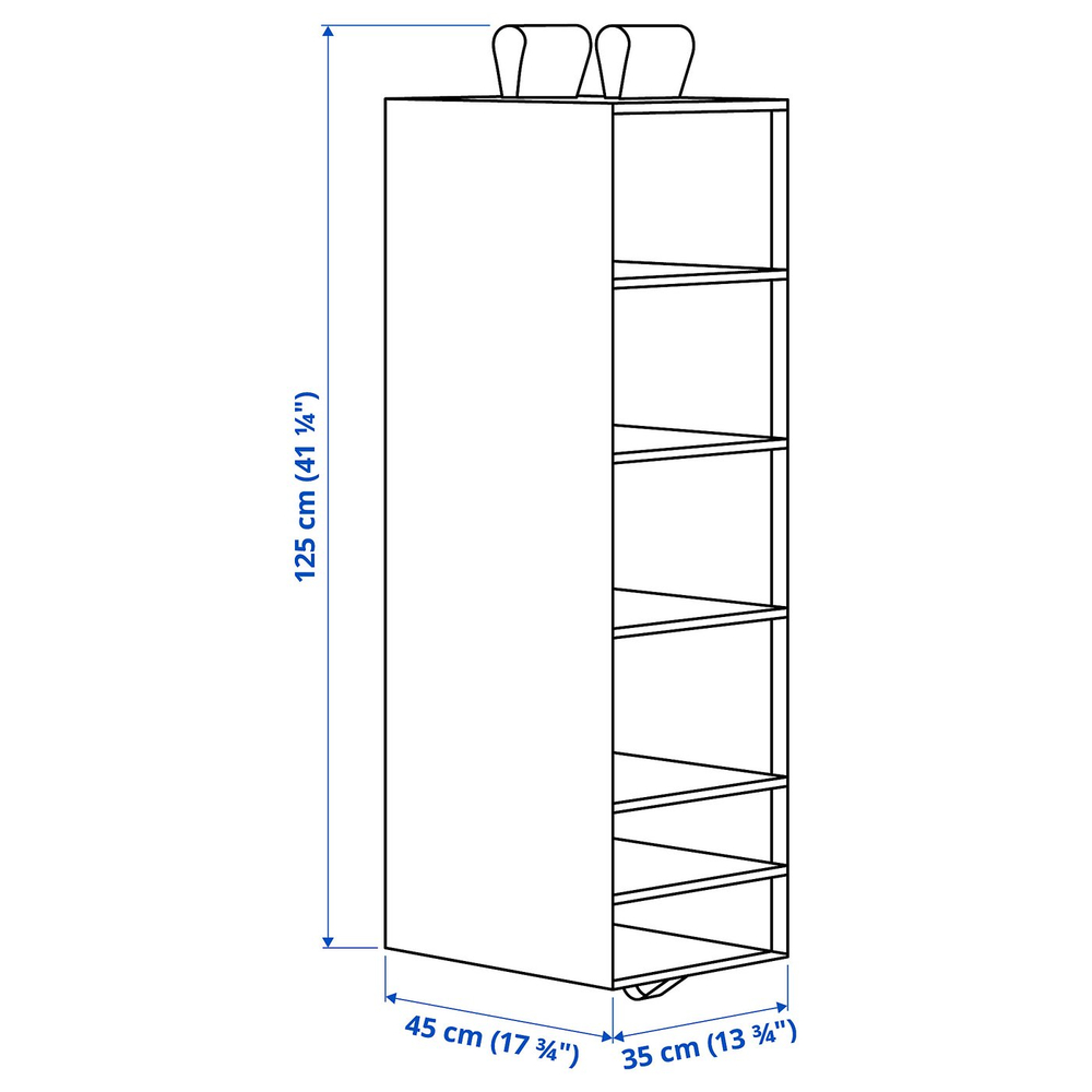 IKEA SKUBB  (ИКЕА СКУББ)  -  Подвесной модуль, 6 секций - белый 35х45х125 см