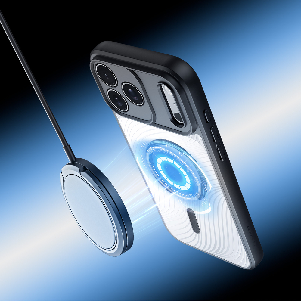 Чехол прозрачный с MagSafe от Dux Ducis для iPhone 17 Pro, серия Aimo Mag Series (Open Ring Version)