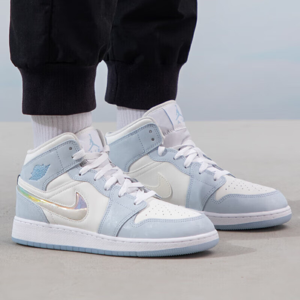 Jordan 1 Mid SE Glitter Swoosh GS