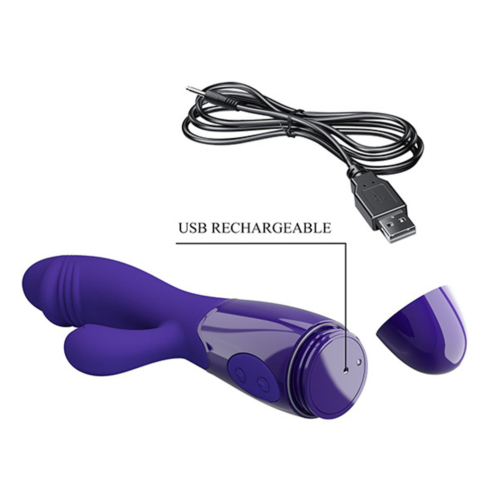 Фиолетовый вибратор-кролик 19см Pretty Love Snappy-Youth BI-014173L