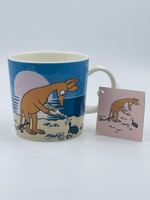 Кружка Arabia Moomin "Нипсу на пляже", фарфор Vitro, синяя, 300 мл (из Финляндии)