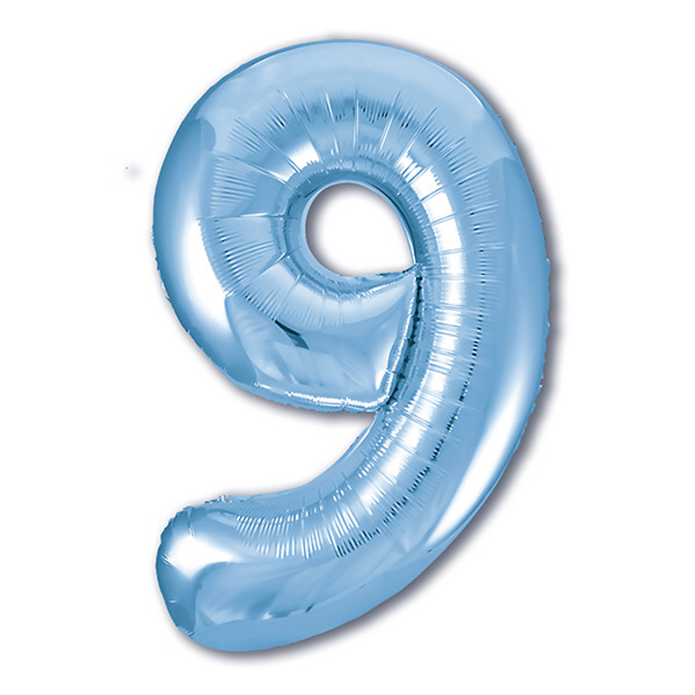 Цифра «9» голубая