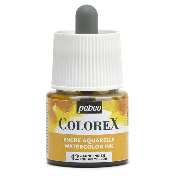 Краска акварель акварельные чернила Colorex 45 мл, желтый индийский, Pebeo 417042