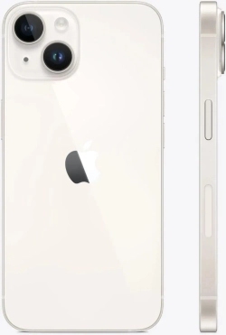 Смартфон Apple A2882 iPhone 14 256Gb 6Gb сияющая звезда моноблок 3G 4G 1Sim 6.1" 1170x2532 iOS 16 12Mpix 802.11 a/b/g/n/ac/ax NFC GPS GSM900/1800 GSM1900 Protect