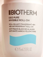 Biotherm Шариковый антиперспирант Deo Pure Invisible 48 часов, с успокаивающим комплексом, без спирта, 75 мл (из Финляндии)