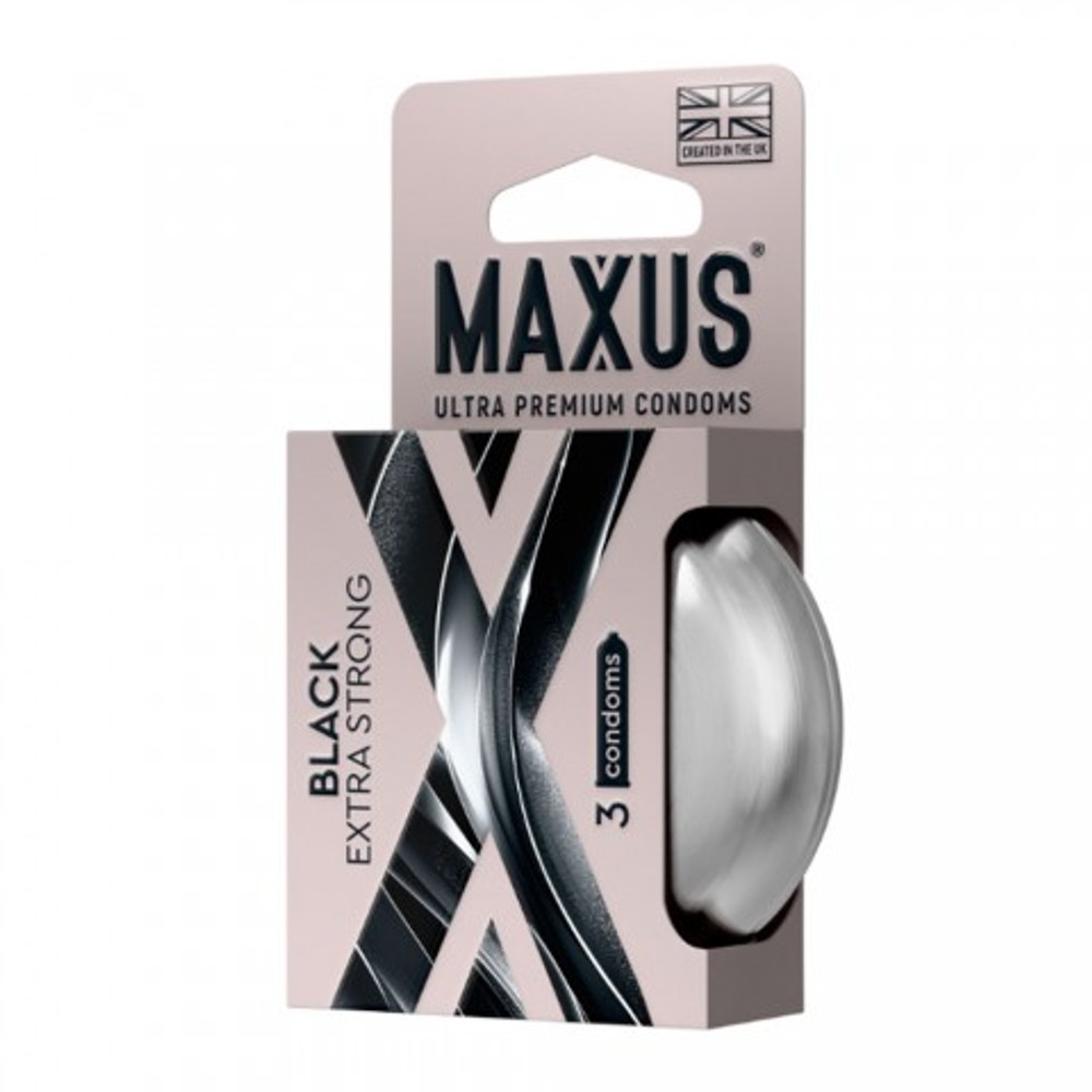 Презервативы MAXUS Extra Strong, утолщенные, черные, 3 шт