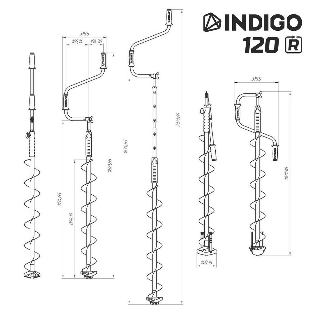 Ледобур INDIGO 120(R)-1600 Тонар