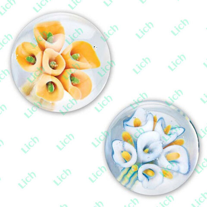 Стеклянные вагинальные шарики Wild Orchid (желтый, белый) - 3,5 см