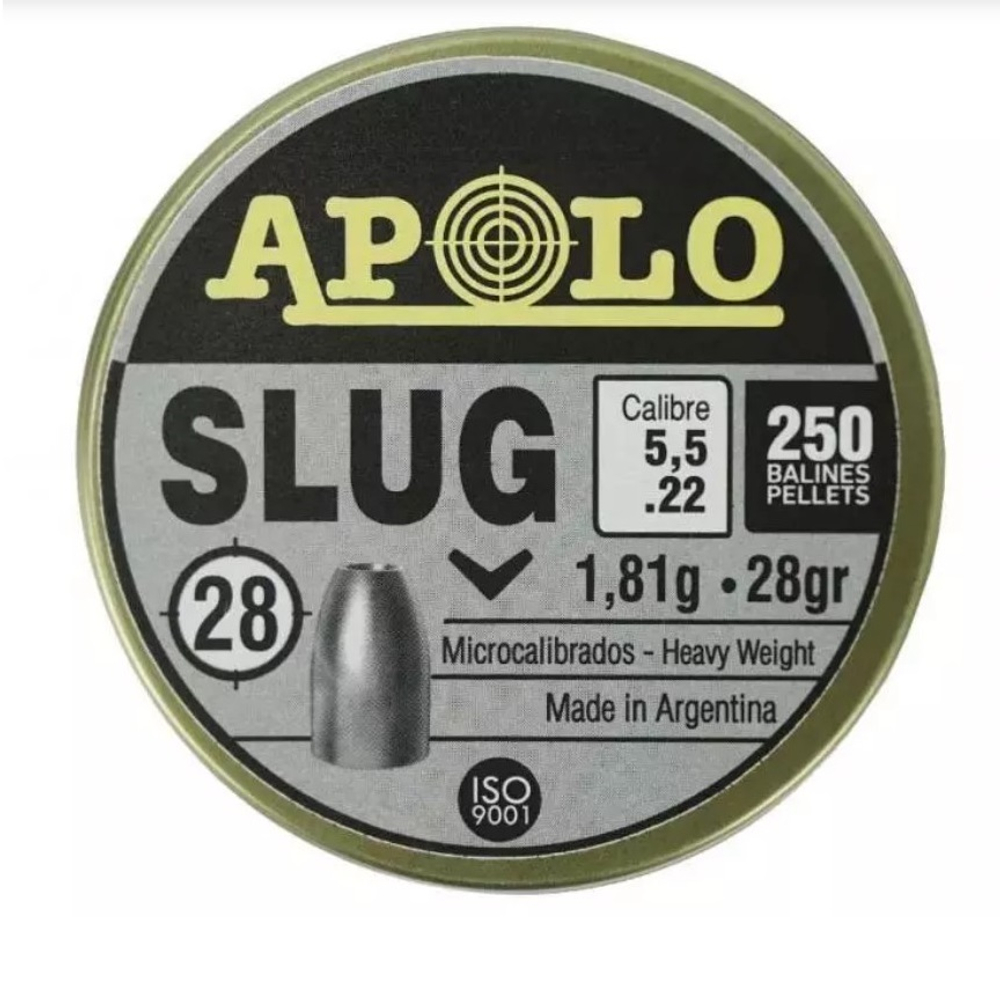 Пули пневматические Apolo Slug 5,5 мм, 1,81 г (250 штук)