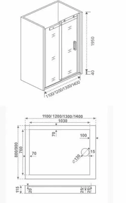 Душевая дверь в нишу Bas Galaxy WTW 110*195 без поддона