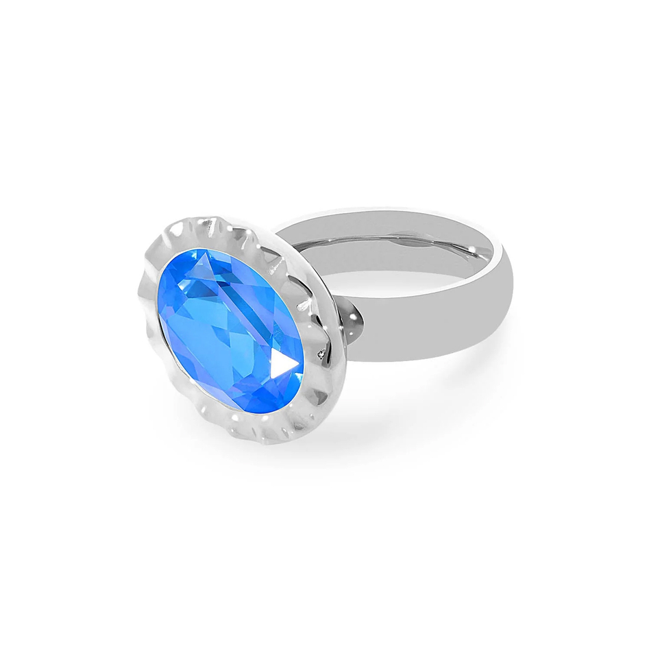 Кольцо Qudo TIVOLA UNICA big (S/P) Royal blue delite 54 688150 размер 17,2