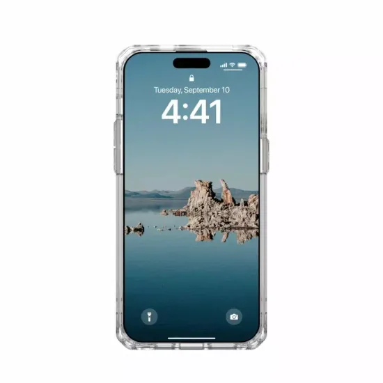 Чехол с поддержкой MAGSAFE Uag Plyo для iPhone 15 Pro MAX 6.7", цвет прозрачный/серебро (Ice/Silver)