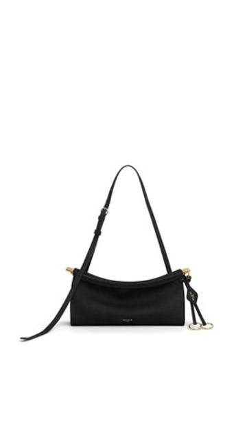 ALAÏA СУМКА LE CLICK EAST WEST ИЗ НУБУКА, ЧЕРНЫЙ