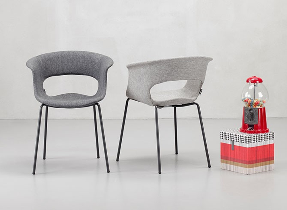 Кресло с обивкой Scab Design Miss B Pop coated steel frame, антрацит, серый