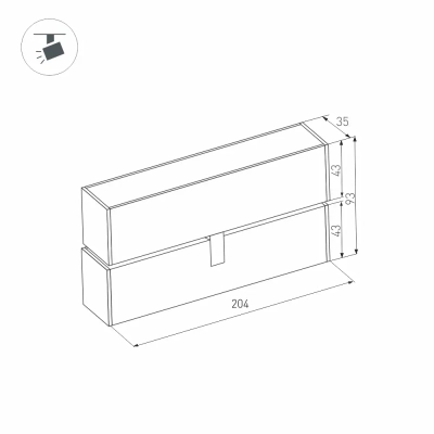 Светильник MAG-FLAT-FOLD-45-S205-6W Warm3000 (BK, 100 deg, 24V) (Arlight, IP20 Металл, 5 лет)