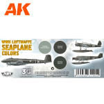 Набор красок AK interactive WWII Luftwaffe Seaplane Colors Set 3G, 3 краски
