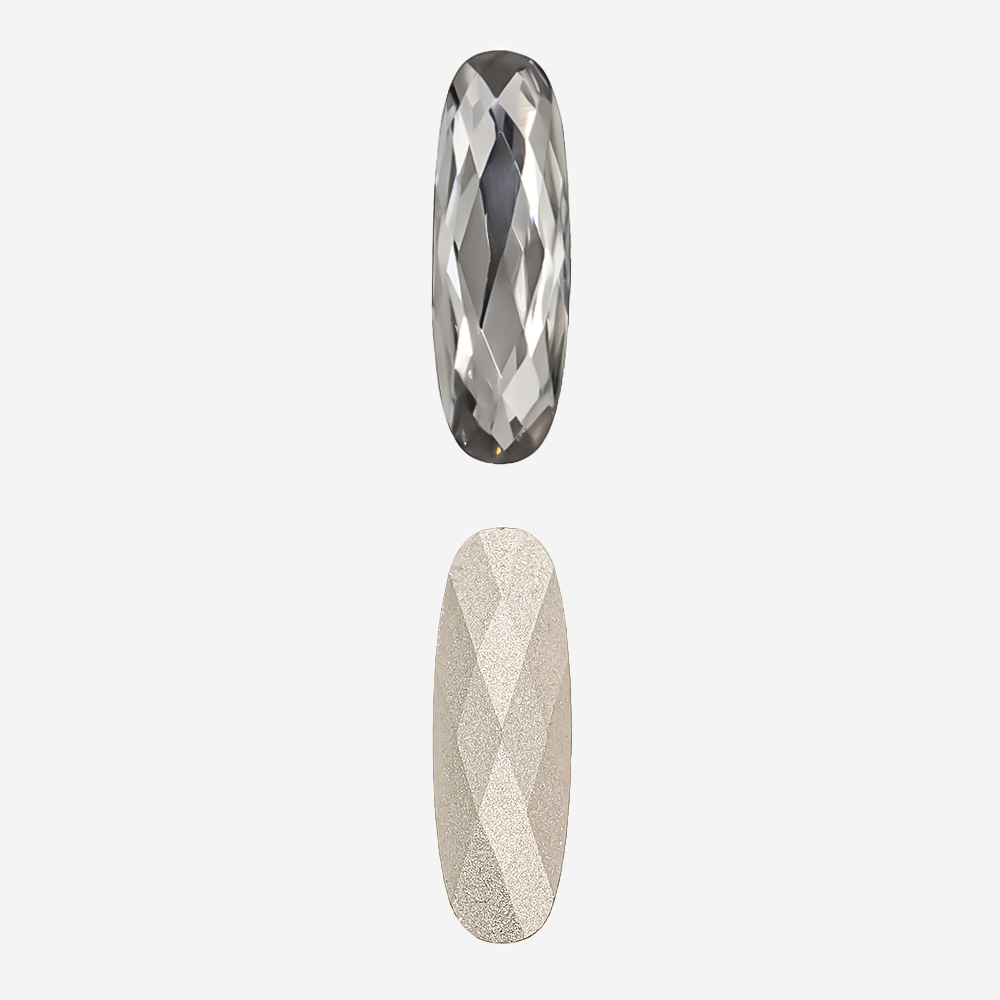 Кристалл Длинный Овал (Long Classical Oval), оттенок "Cеребряная тень"/"Silver Shadow", 21*7мм