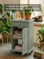Тумба, 48х39х81, Лена, однодверная, из массива дерева, с ящиком, буфет для кухни, эвкалипт, Dipriz